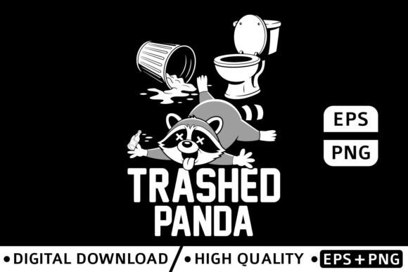 Download Trashed Panda Funny Drunk Racoon T-Shirt - Premium Bundle